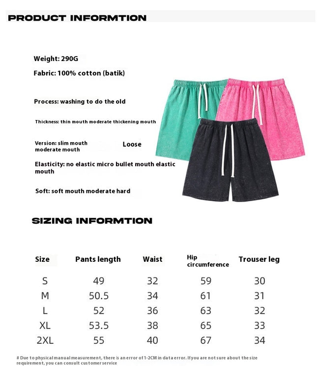 Men's Summer Sports Casual Shorts Retro College Pocket Waist Rope Design Three-piece Combination