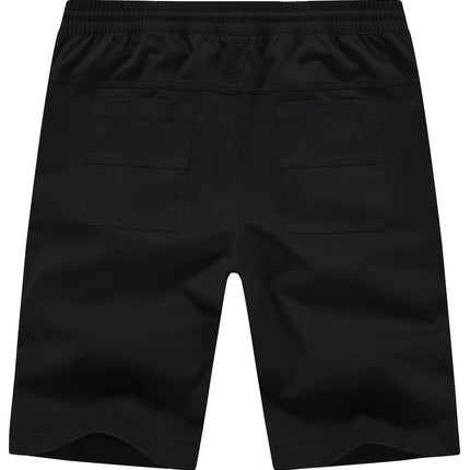 Men's Casual Shorts Elastic Waist Pull Rope Zipper Pocket Casual Shorts