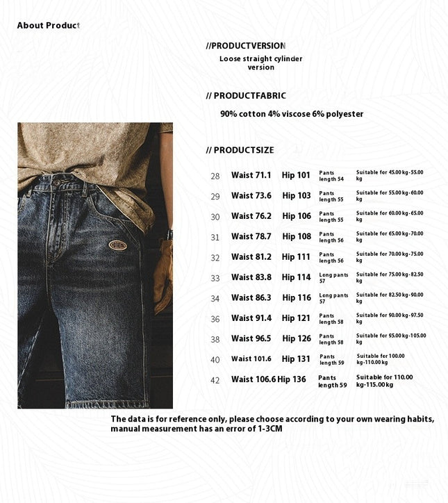 Men's Summer Denim Cargo Shorts,Relaxed Fit Multi-Pocket Utility Design, Casual Workwear