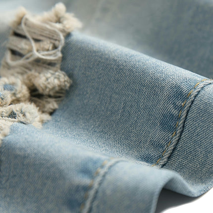 Men's Solid Denim Shorts For Daily Life,Casual Jorts For Outdoor