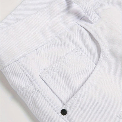 Casual Jeans Men's Loose Cotton Blend Solid Denim Shorts With Pockets For Summer Outdoor