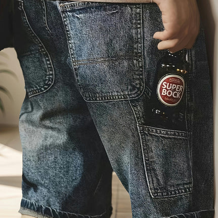 Wide-leg Baggy Mid-length Pants, Cropped Shorts, Jeans With Ripped Knees