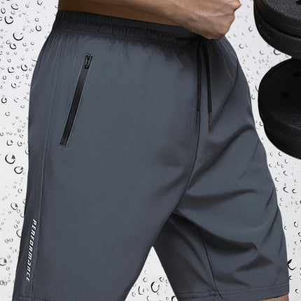 5pcs Men's Quick-Dry Breathable Shorts with Zipper Pockets - Casual Summer Wear, Multiple Colors