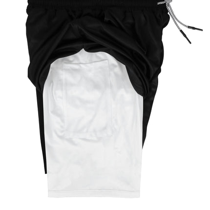 Shorts Summer Double Layer Beach Pants Fitness Training Sports Men's 2 In 1 Gym Shorts