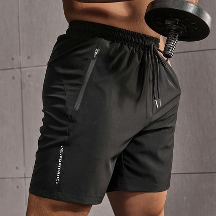 Men's Shorts With Drawstring And Zippered Pockets, Casual Sports Shorts For Summer Outdoors