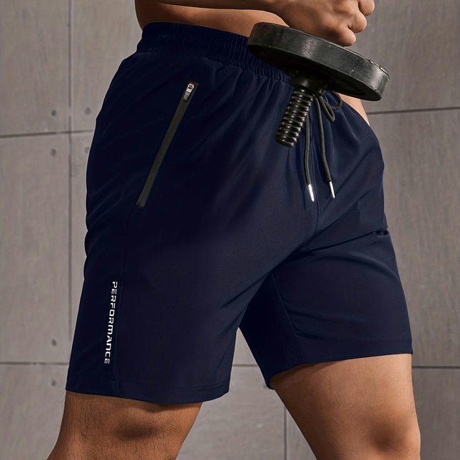 Men's Shorts With Drawstring And Zippered Pockets, Casual Sports Shorts For Summer Outdoors