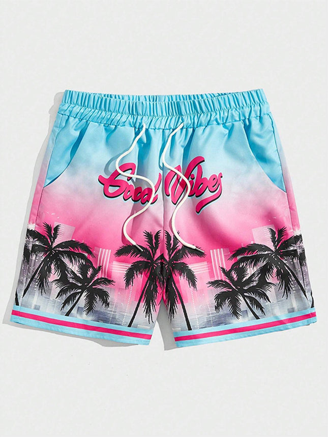 Beach Shorts Drawstring Quick Dry Shorts, Lightweight Shorts For Summer Holiday Beach Surfing