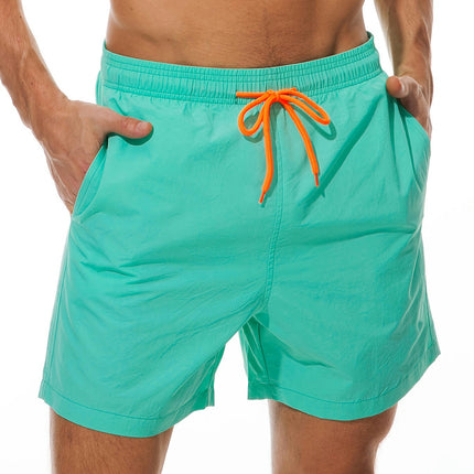 Men's Shorts With Drawstring In Solid Color, Swim Trunks For Summer Beach, Pool And Vacation