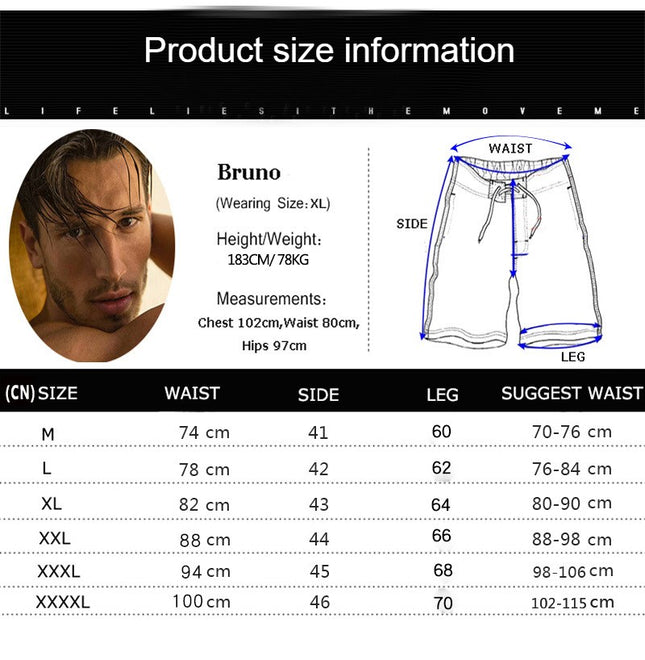 Men's Shorts With Drawstring In Solid Color, Swim Trunks For Summer Beach, Pool And Vacation