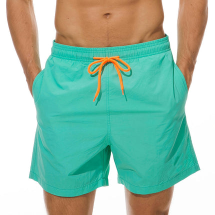 Men's Shorts With Drawstring In Solid Color, Swim Trunks For Summer Beach, Pool And Vacation