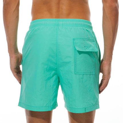 Men's Shorts With Drawstring In Solid Color, Swim Trunks For Summer Beach, Pool And Vacation