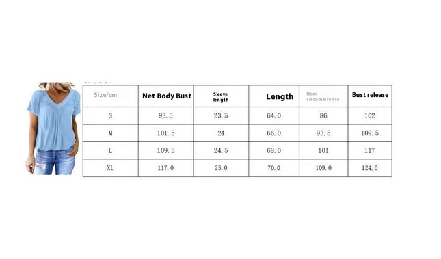 Women's  Soft Casual Short Sleeve V Neck T Shirts for Daily Wear, Outdoor Activities, and Travel
