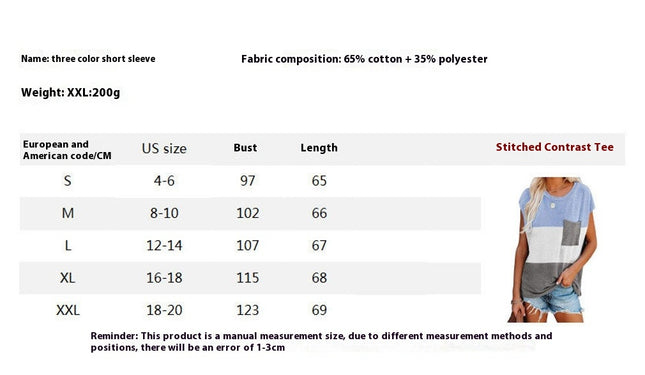 Womens Summer Casual Tops Loose Sleeve Tshirts Solid Color Blouse with Pocket