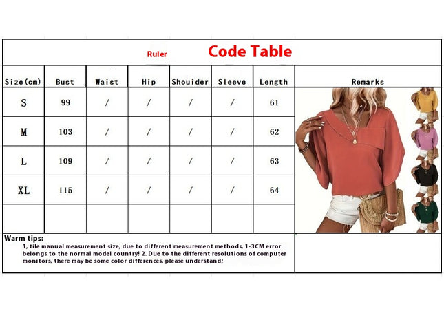 Polyester Blouse with Asymmetric Neckline, Solid Color, All-Season, Shirt for Women