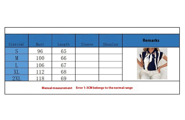 Striped Print Tie Neck Blouse, Casual Batwing Sleeve Blouse For Spring & Summer, Women's Clothing