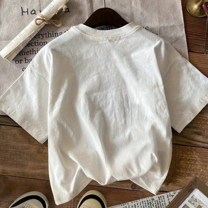 Comfortable Star Print Short Sleeve Crew Neck T-Shirt - Women's Casual Summer & Spring Top