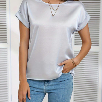 Relaxed Fit T-Shirt Short Sleeve Crew Neck Top for Summer & Spring Women's Casual Clothing