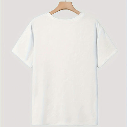Letter Print Women's Clothing Crew Neck T-shirt, Casual Short Sleeve Top For Spring & Summer