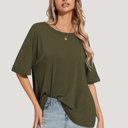 Womens Summer Sleeve Tops Short Sleeve Tees Women's Casual Short Sleeve Crew Neck T-Shirts