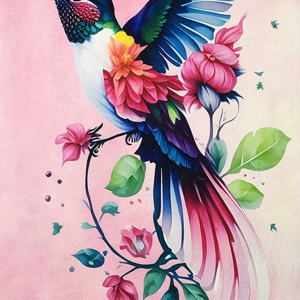 Vibrant Bird Print Crew Neck  Relaxed Fit T-Shirt - Soft, Breathable, Short Sleeve Top for Summer