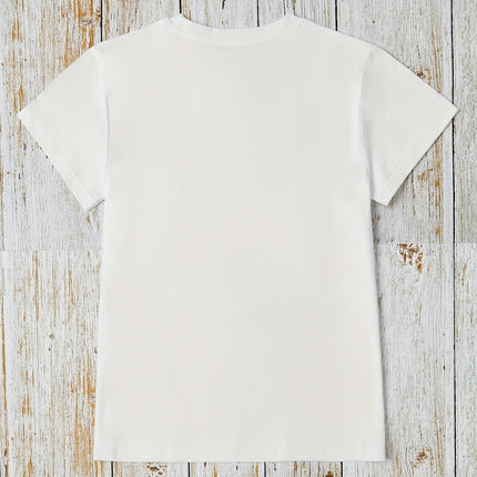 Spring Summer Women's Clothing Paris Print Crew Neck T-shirt, Short Sleeve Casual Top For Women's