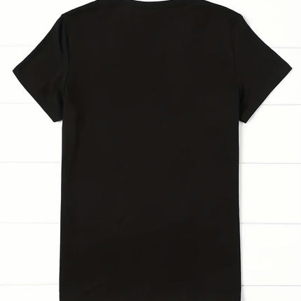 Graphic Print T-shirt, Short Sleeve Crew Neck Casual Top For Summer & Spring, Women's Clothing