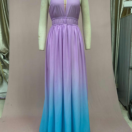 Women's Spaghetti Strap Maxi Dress Summer Sleeveless Casual Backless Flowy Long Dresses