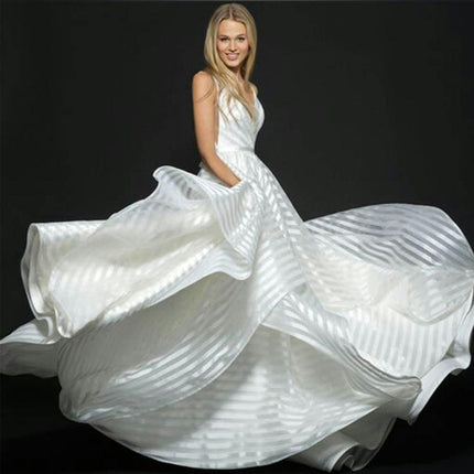 Sleeveless Wedding Dresses for Bride Boho Beach A-Line Tulle Bridal Ball Gowns