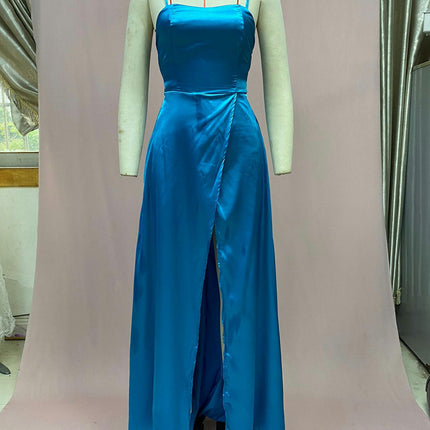Women Formal Party Sexy Sleeveless Backless Slit Maxi Dress Elegant Evening Dresses