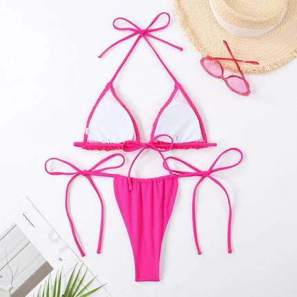 Bikini Sets for Women Halter Two Piece Swimsuit Tie Side Thong Bathing Suit Sexy Swimwear