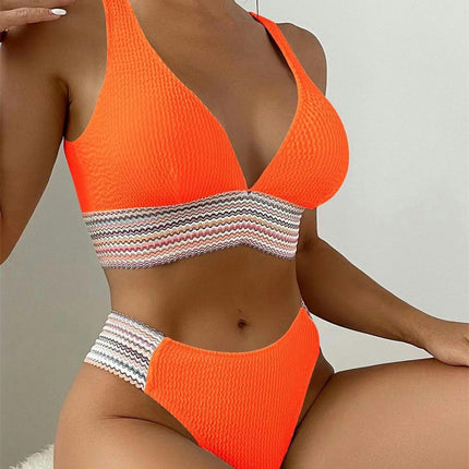 Womens High Waisted Thong Bikini Sets Sexy Deep V Neck Two Piece Swimsuit Bathing Suits