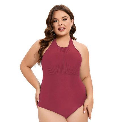 Women's One Piece Swimsuit Halter Tummy Control Swimwear Bathing Suit
