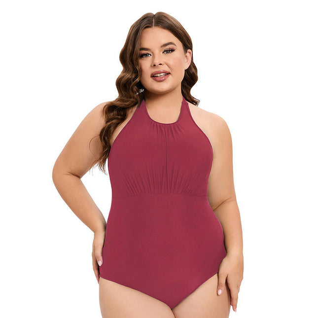 Women's One Piece Swimsuit Halter Tummy Control Swimwear Bathing Suit