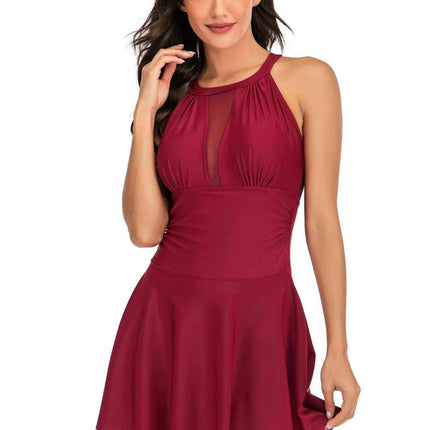 Women's Swimwear One Piece Slimming Skirt Tummy Control Swimdress Bathing Suit