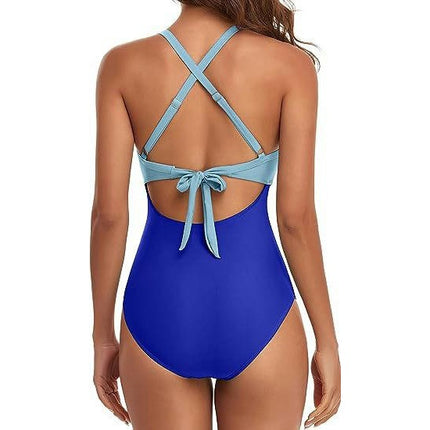 Womens One Piece Swimsuits Ruched Tummy Control Cut Out Monokinis Bathing Suit 1