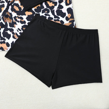 Women 2 Piece Long Sleeve Rash Guard Swimsuits Swim Shirt with Boyshort Bottom