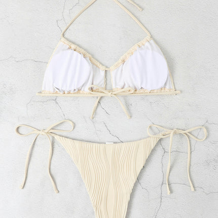 Women's Two Piece Thong Bikini Sets Sexy Halter Triangle Swimsuit String Bathing Suits