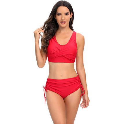 Women High Waisted Bikini Sets Two Piece Swimsuit Push Up Twist Front Bathing Suit