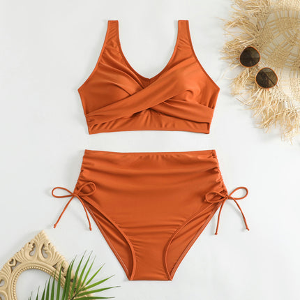 Women High Waisted Bikini Sets Two Piece Swimsuit Push Up Twist Front Bathing Suit