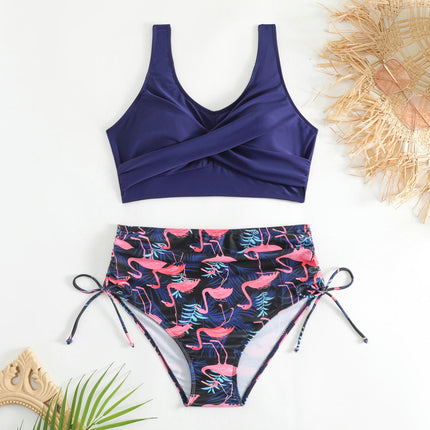 Women High Waisted Bikini Sets Two Piece Swimsuit Push Up Twist Front Bathing Suit