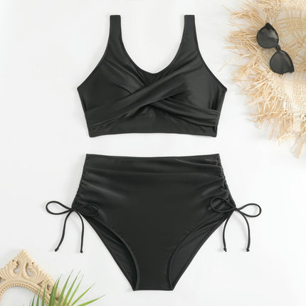 Women High Waisted Bikini Sets Two Piece Swimsuit Push Up Twist Front Bathing Suit