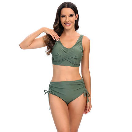 Women High Waisted Bikini Sets Two Piece Swimsuit Push Up Twist Front Bathing Suit