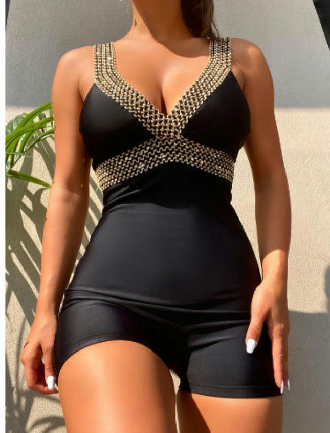 Women's One Piece Tummy Control Swimwear Boyleg Ruched Swimsuit