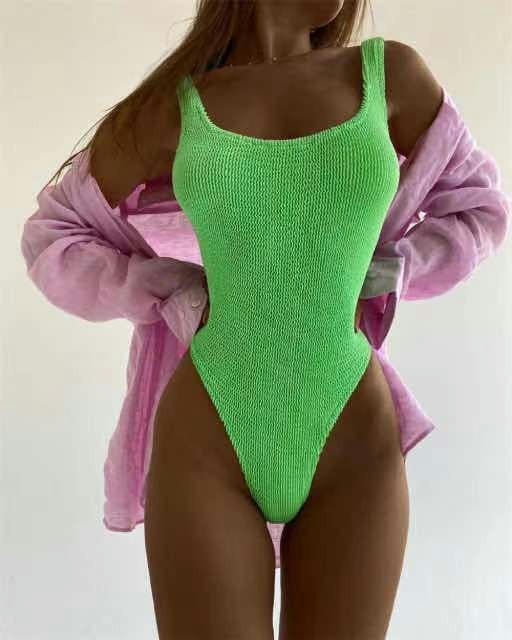 One Piece Swimsuit for Women Tummy Control Bathing Suit Slimming Swim Suit High Cut Swimwear