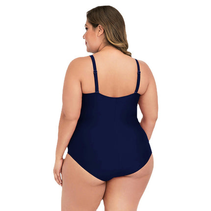 Women's Plus Size One Piece Swimsuits Tummy Control Bathing Suits V Neck Ruched Swimwear