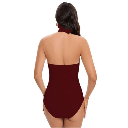 Women's One Piece Swimsuit Wrap V Neck Swimwear Ruched Tummy Control Bathing Suit