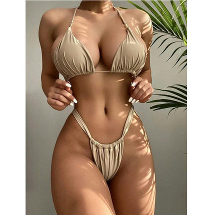 Sexy 2 Piece Bikinis for Women Halter Swimsuits High Cut Triangle Bathing Suit