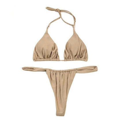 Sexy 2 Piece Bikinis for Women Halter Swimsuits High Cut Triangle Bathing Suit