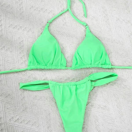Sexy 2 Piece Bikinis for Women Halter Swimsuits High Cut Triangle Bathing Suit