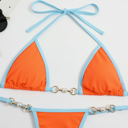 Womens Swimsuits Thong Bikini Sets Halter Triangle Two Piece Bathing Suits